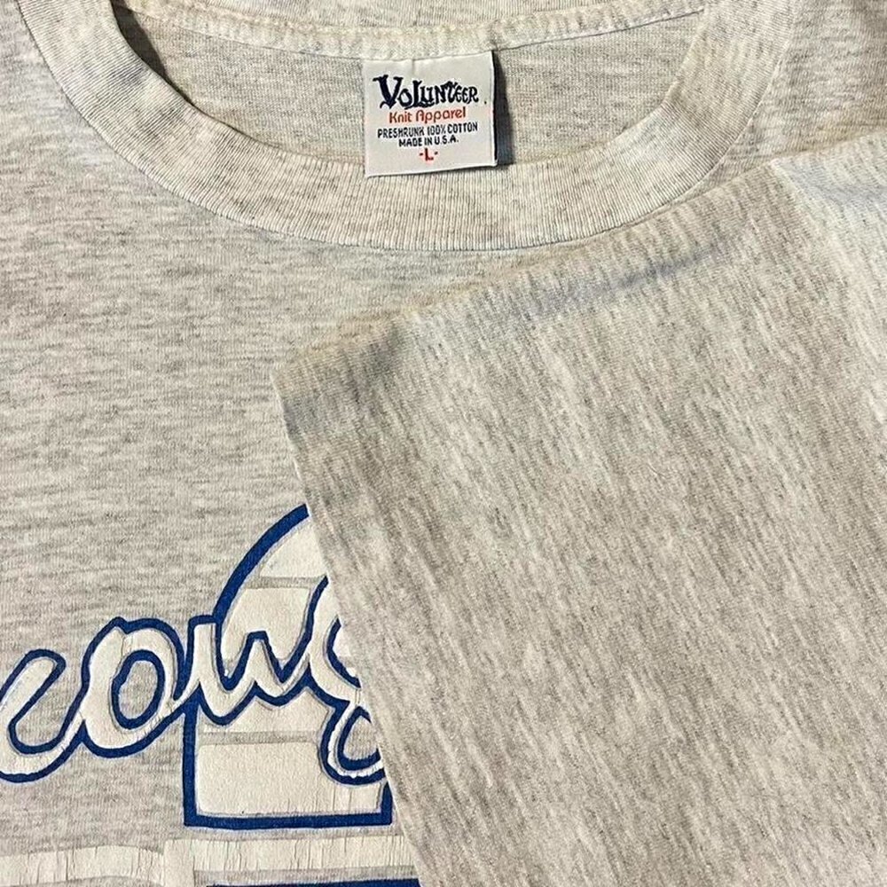 Vintage SINGLE STITCH BYU Cougars NCAA college t shirt gray blue rare grail L - Picture 8 of 9